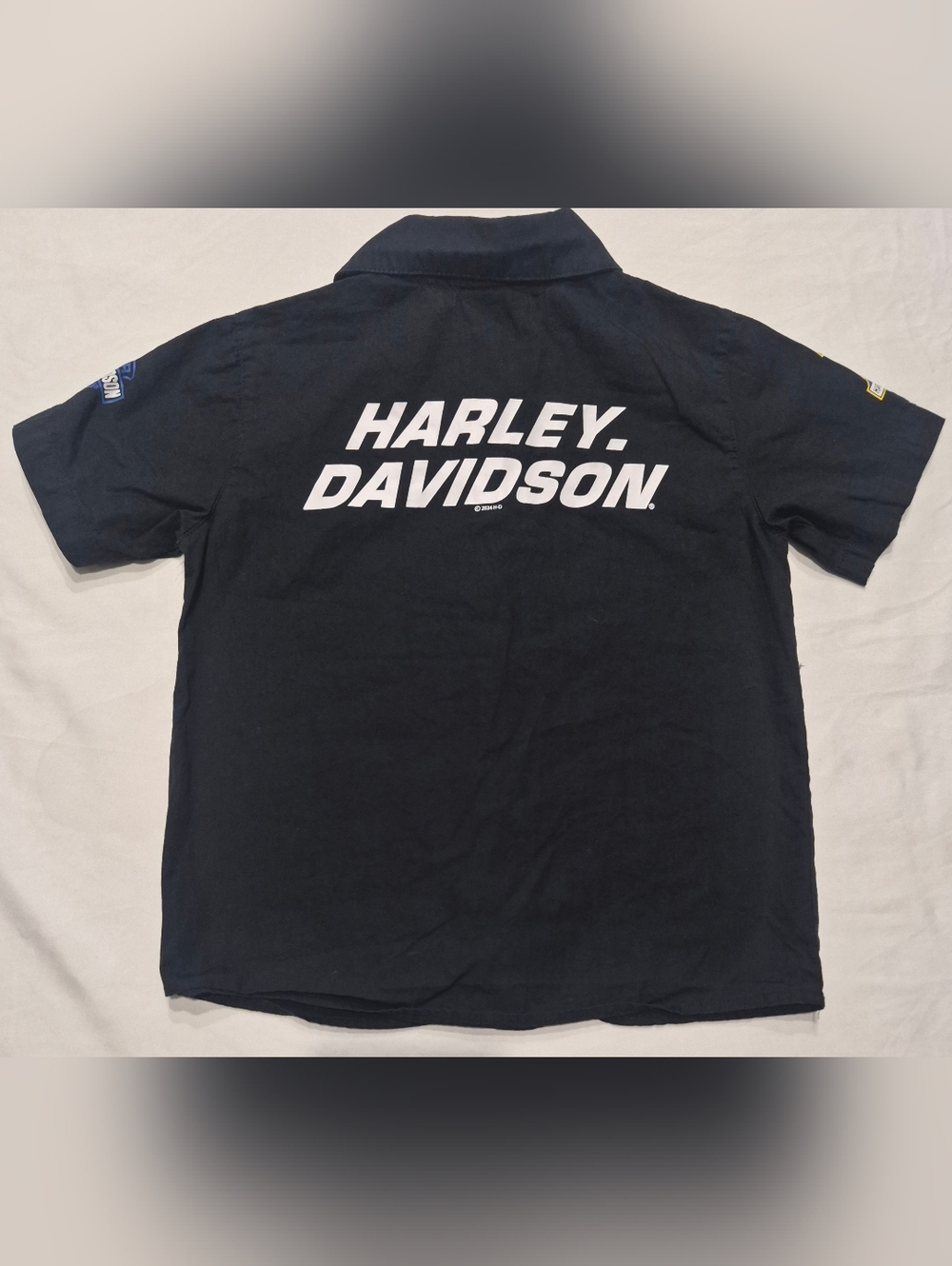 Harley Davidson Button Up Shirt Size 4/5 - Picture 2 of 6